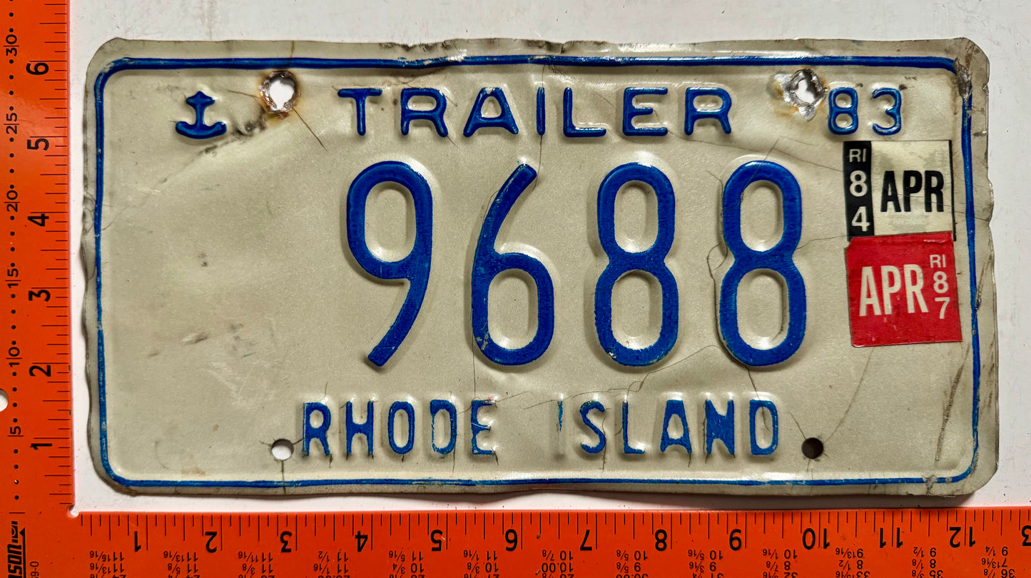 1984/1987 Rhode Island #9688 Trailer License Plate