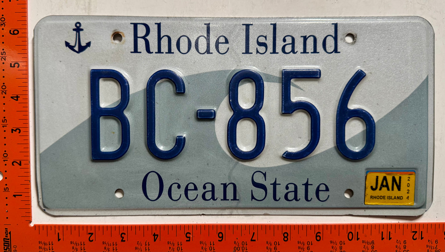2024 Rhode Island #BC-856 Passenger License Plate