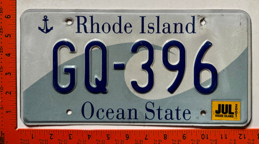 2001 Rhode Island #GQ-396 Passenger License Plate