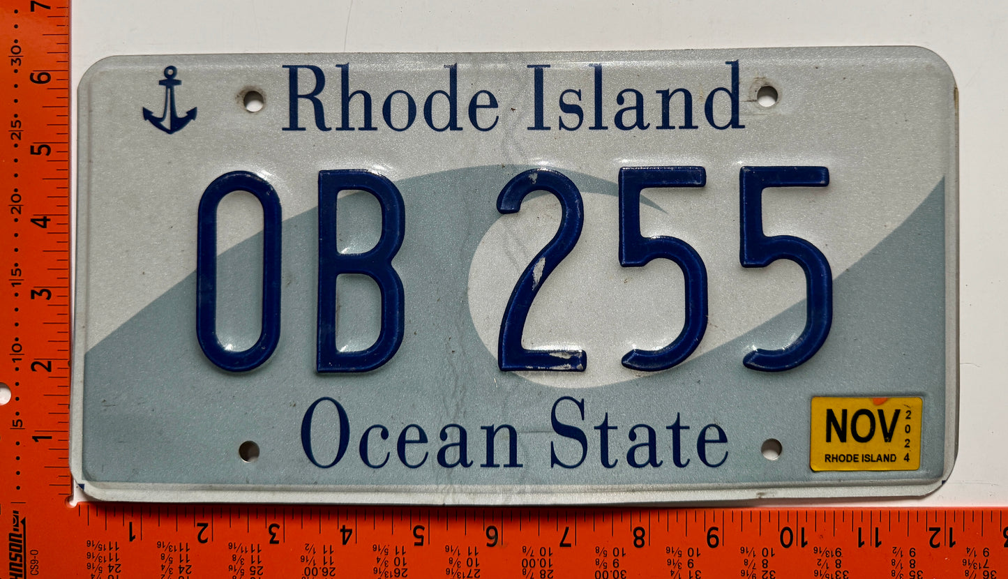 2024 Rhode Island #OB 255 Passenger Replacement License Plate