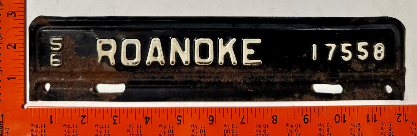 1956 Roanoke, Virginia #17558 License Plate