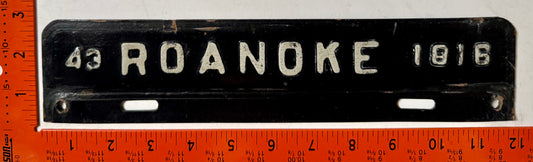 1943 Roanoke, Virginia #1816 License Plate (Fiberboard)