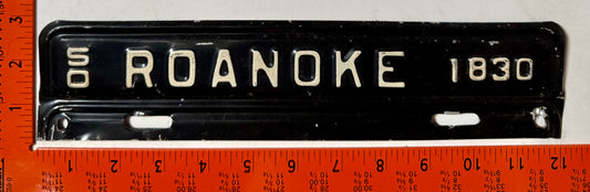 1950 Roanoke, Virginia #1830 License Plate