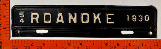 1954 Roanoke, Virginia #1830 License Plate