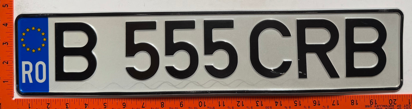1992 series Romania #B 555CRB Passenger License Plate