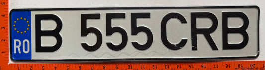 1992 series Romania #B 555CRB Passenger License Plate