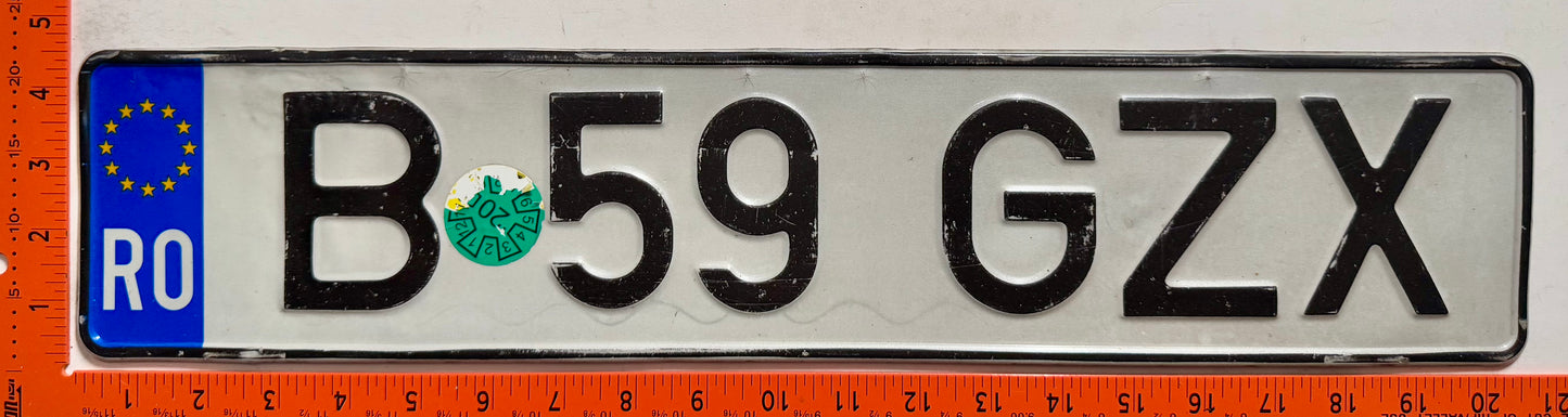 2020 Romania #B 59 GZX Passenger License Plate