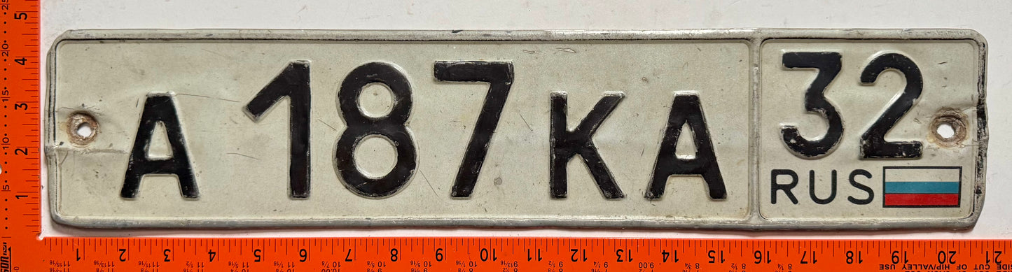 1994 series Russia #A187KA Passenger License Plate