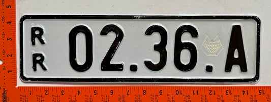 1995 base Rwanda #02.36.A Government License Plate