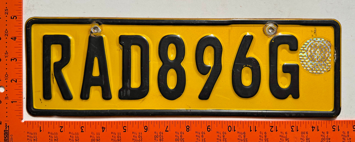 2007 base Rwanda #RAD896G Passenger License Plate