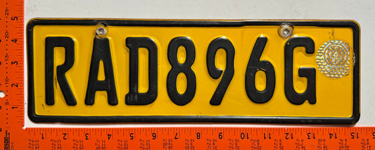 2007 base Rwanda #RAD896G Passenger License Plate