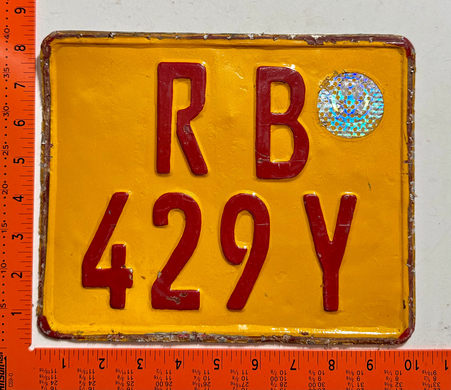 2007 base Rwanda #RB/429Y Motorcycle License Plate