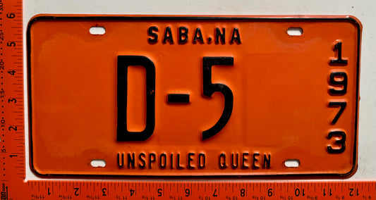 1973 Saba #D-5 Government License Plate