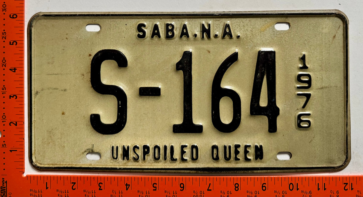 1976 Saba #S-164 Passenger License Plate