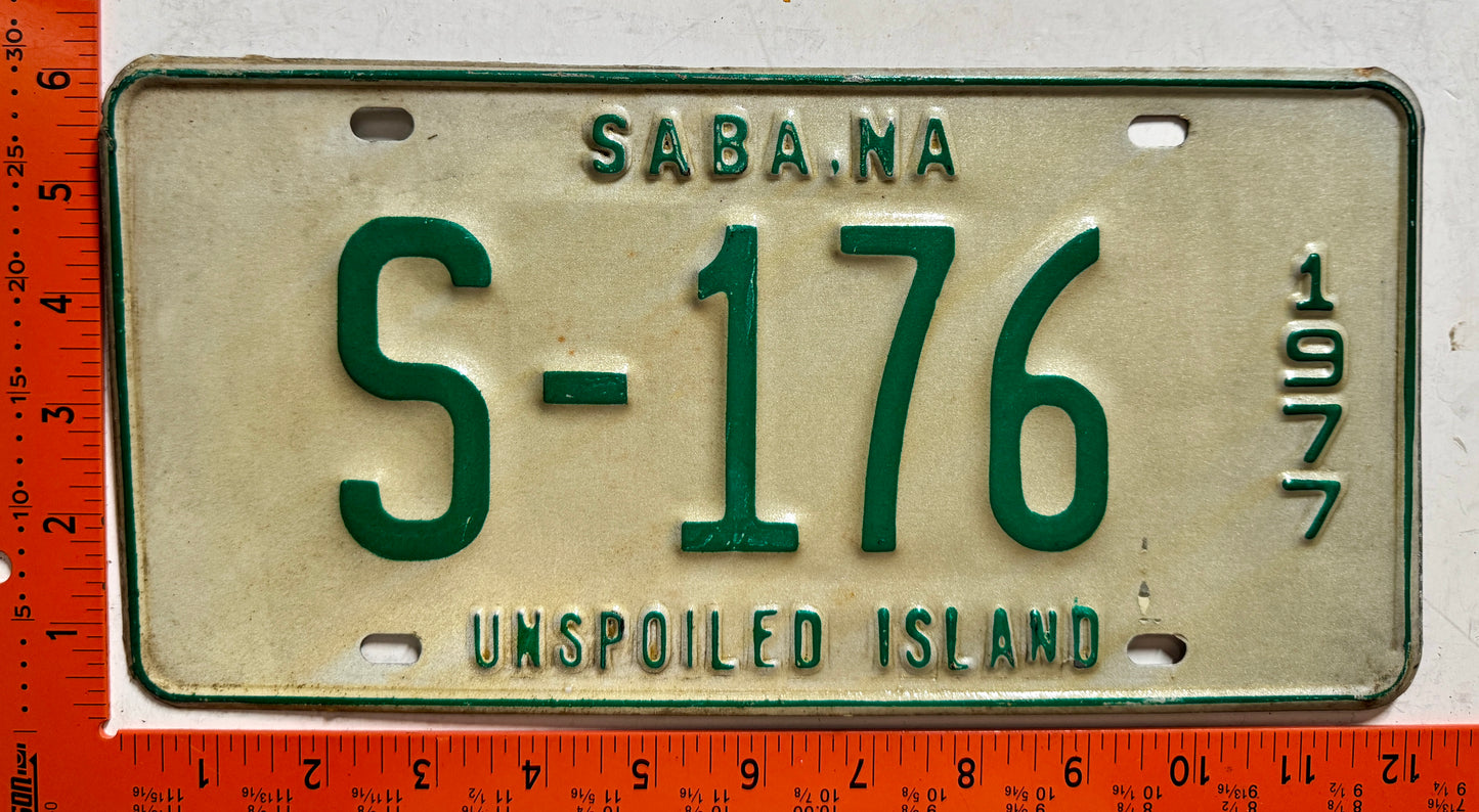 1977 Saba #S-176 Passenger License Plate
