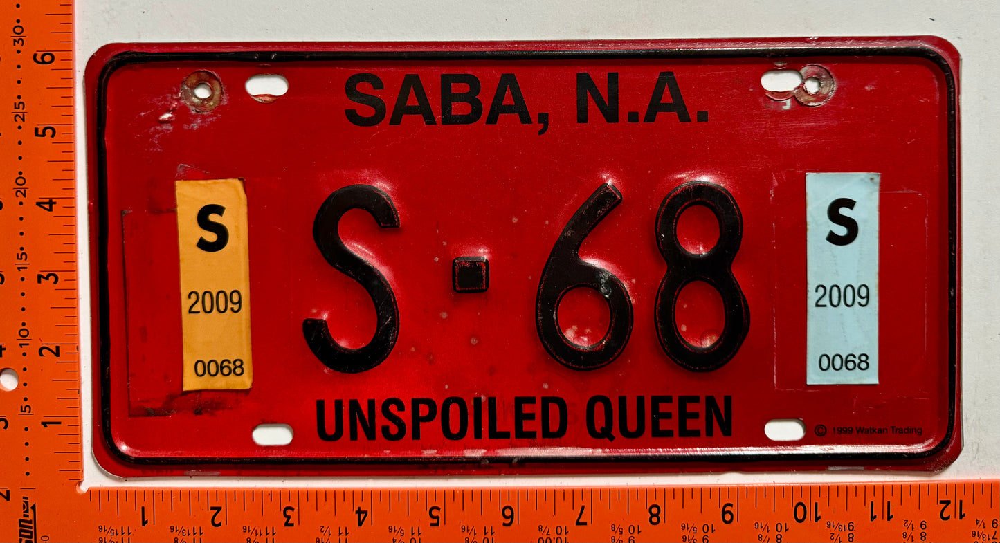 2009 Saba #S-68 Passenger License Plate