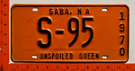 1970 Saba #S-95 Passenger License Plate