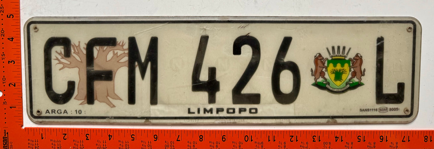 undated South Africa #CFM 426 L Passenger License Plate