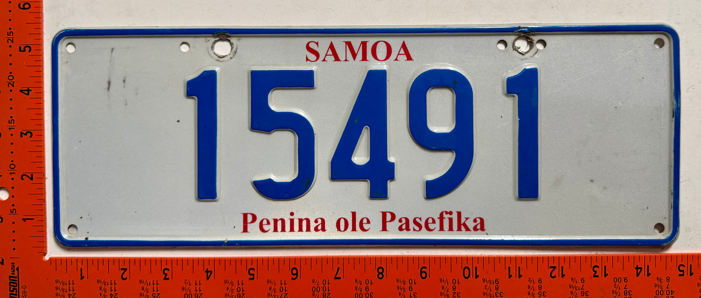 undated Samoa #15491 Passenger License Plate