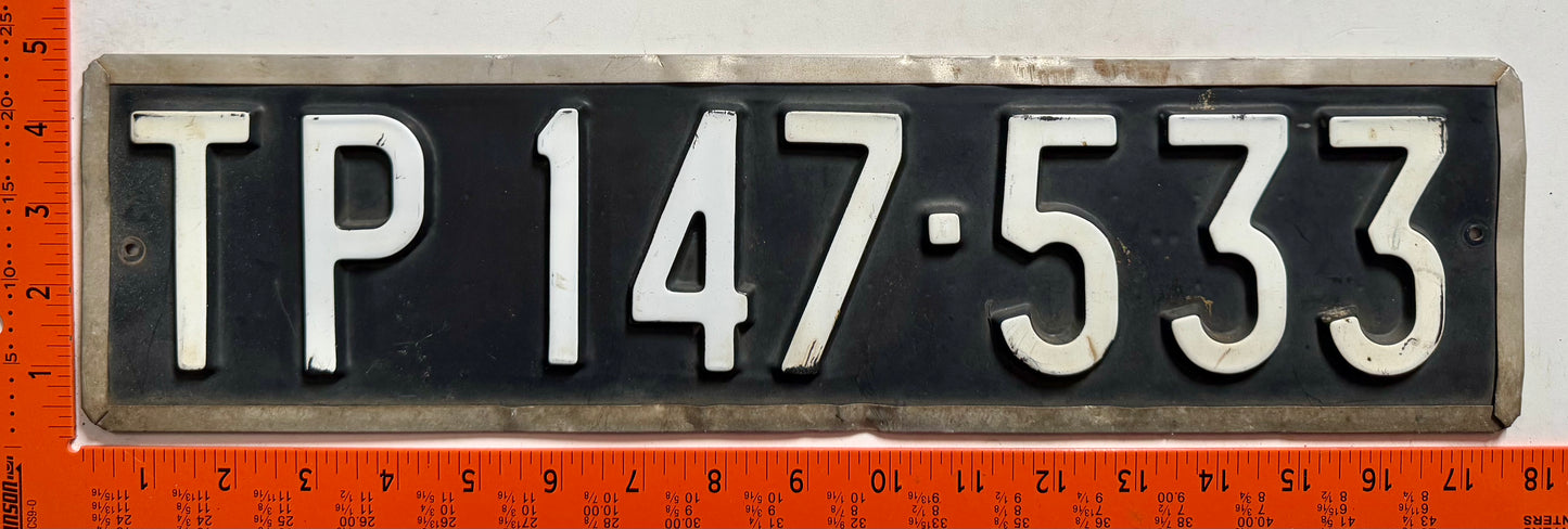 1970s? South Africa #TP 147-533 Passenger License Plate