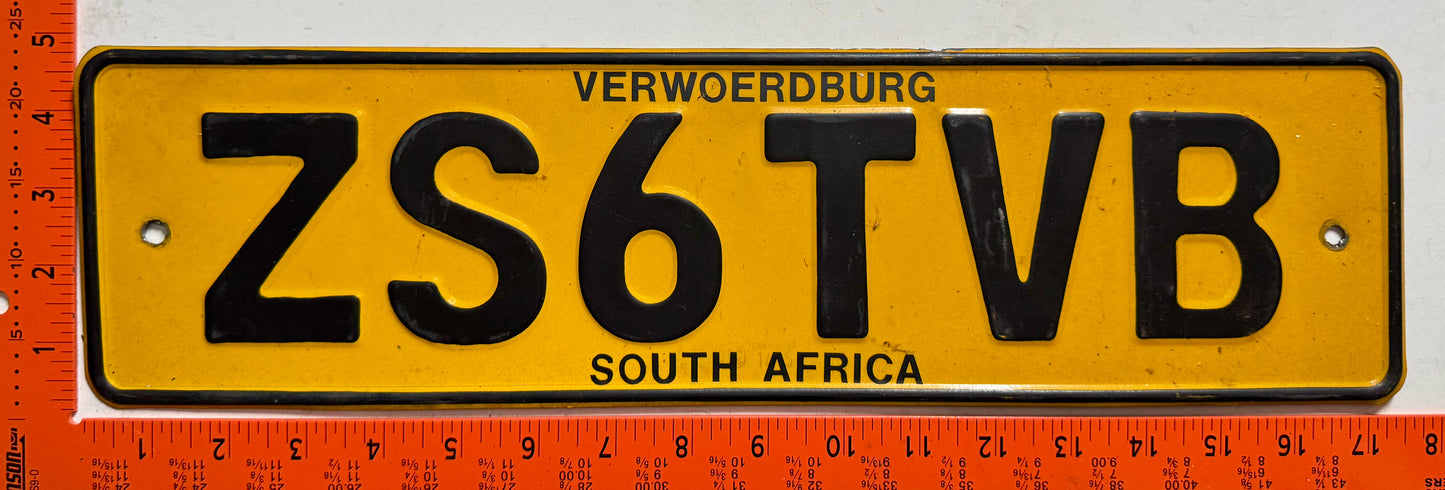 undated South Africa #ZS6TVB Ham Radio License Plate