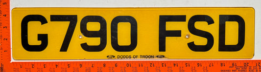 1989/1990 Scotland #G790FSD Passenger License Plate
