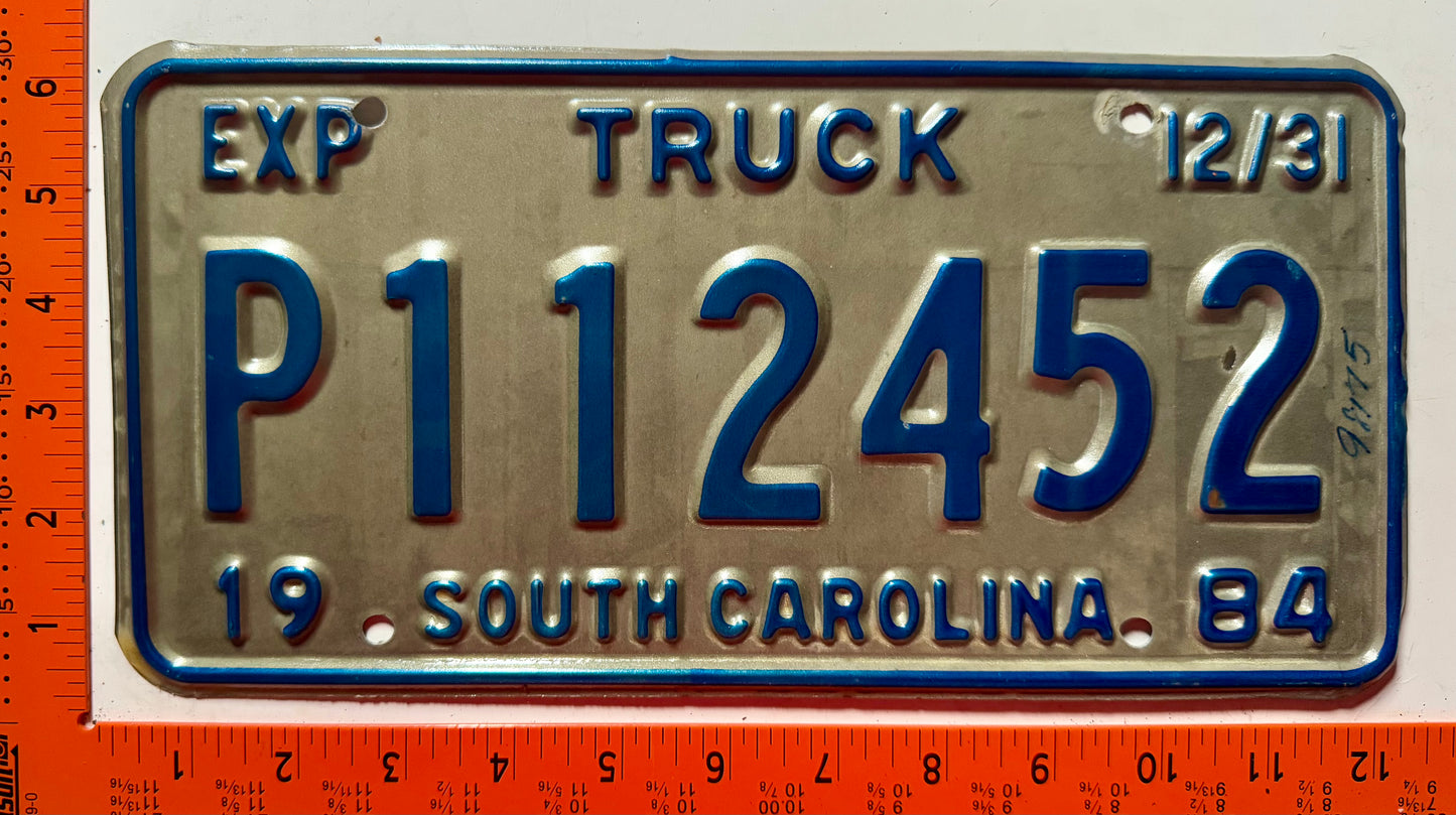 1984 South Carolina #P112452 Truck License Plate