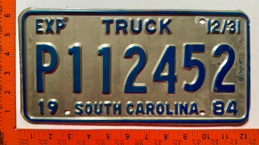 1984 South Carolina #P112452 Truck License Plate