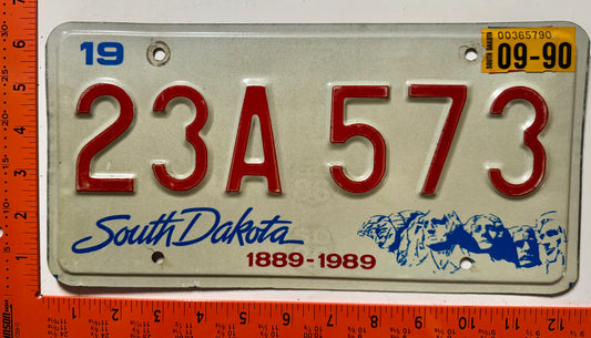 1990 South Dakota #23A 573 Passenger License Plate