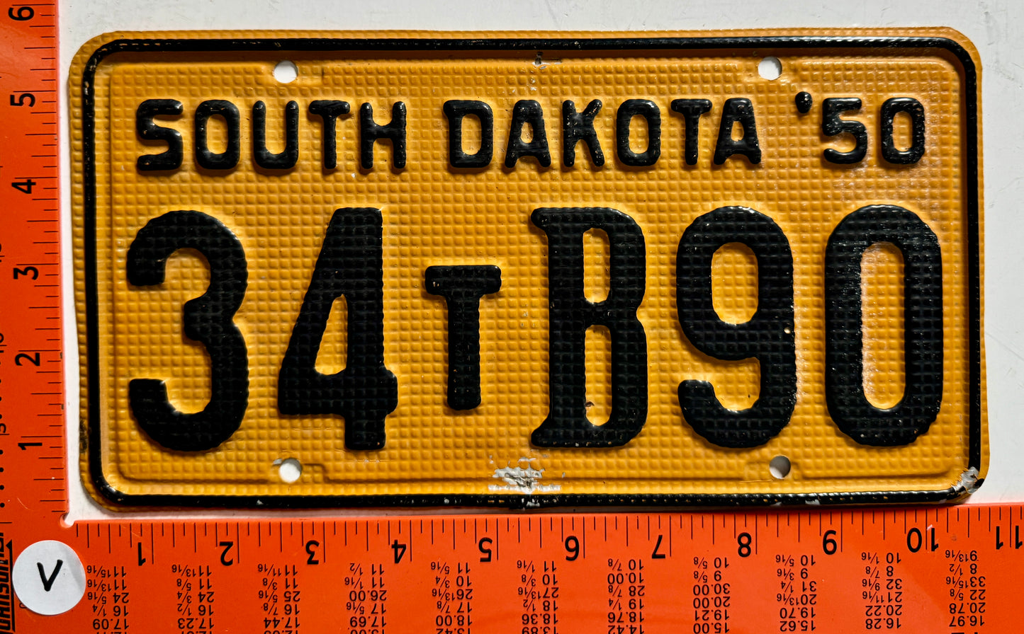 1950 South Dakota #34TB90 Truck License Plate