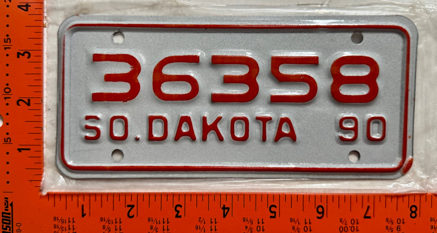 1990 South Dakota #36358 Motorcycle License Plate