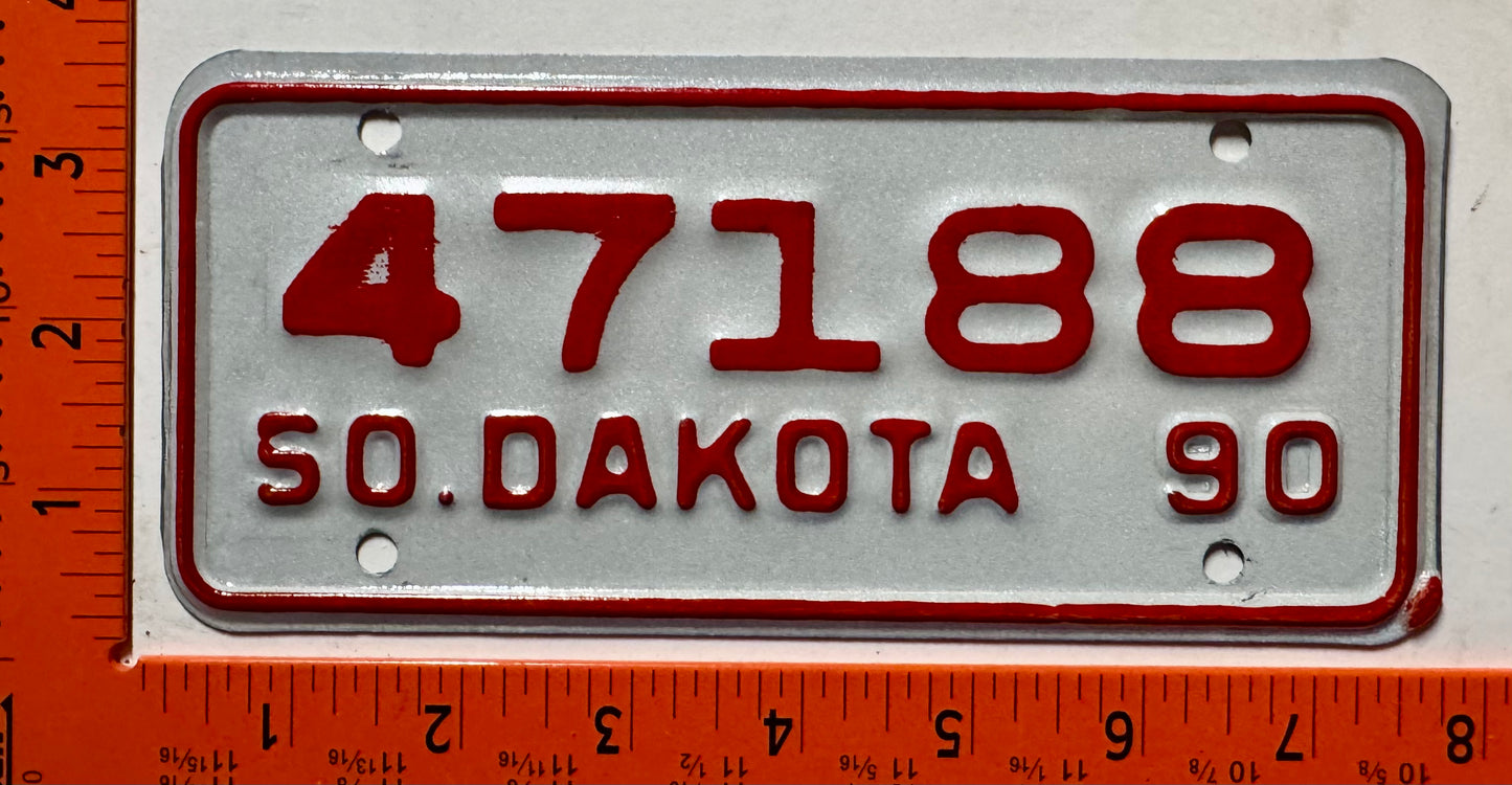 1990 South Dakota #47188 Motorcycle License Plate