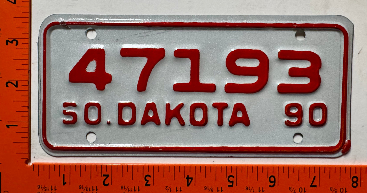 1990 South Dakota #47193 Motorcycle License Plate