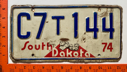 1974 South Dakota #C7T144 Truck License Plate