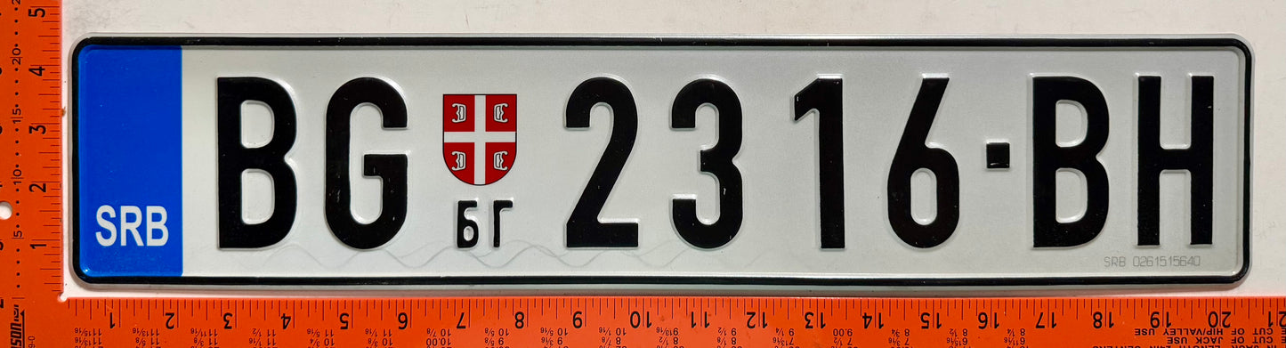 2011 series Serbia #BG 2316-BH Passenger License Plate
