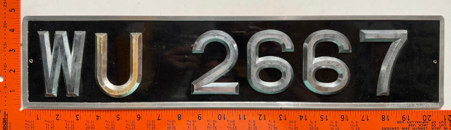 1968 series Sierra Leone #WU 2667 Passenger License Plate