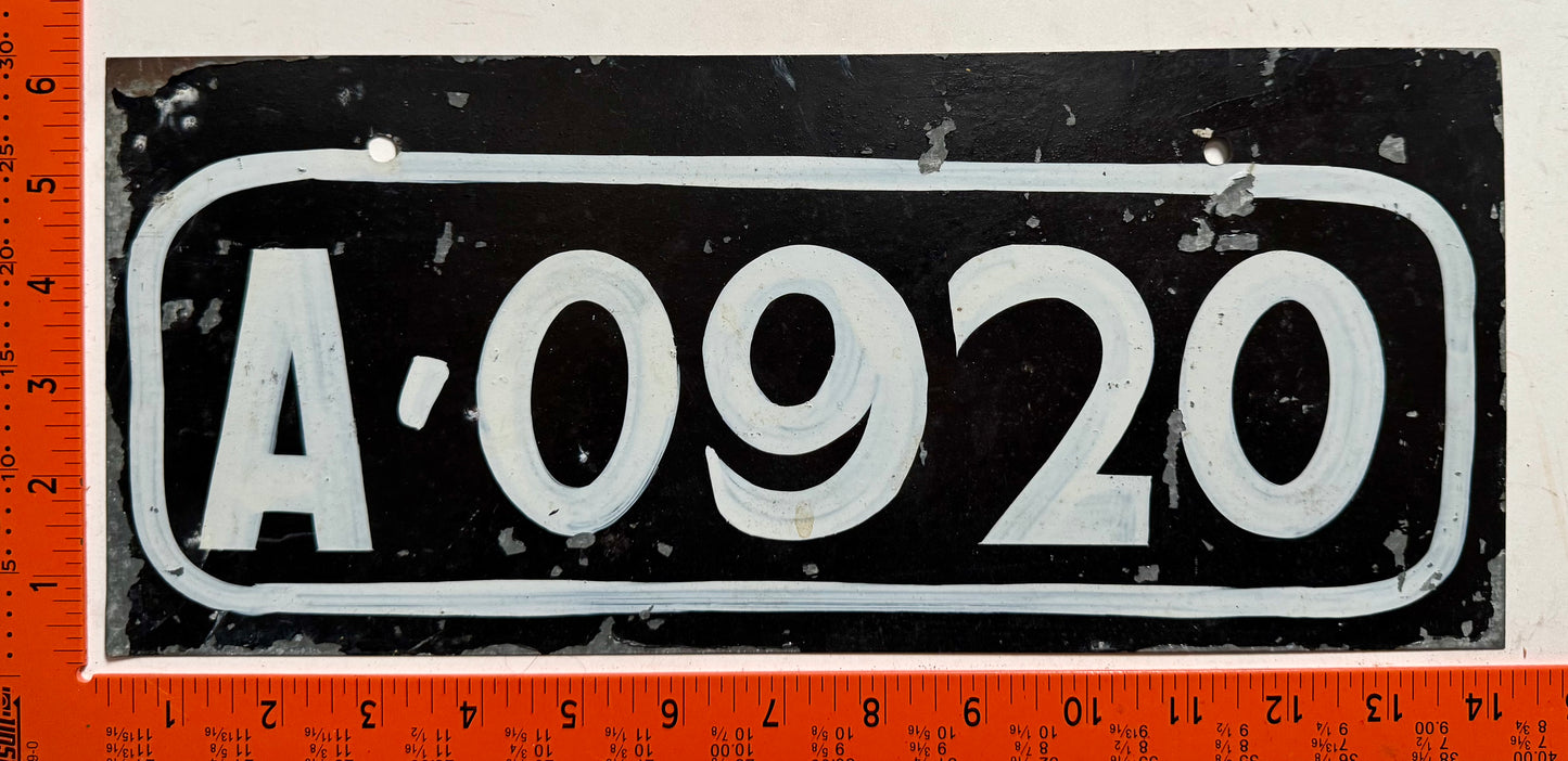 undated Solomon Islands #A-0920 Passenger License Plate