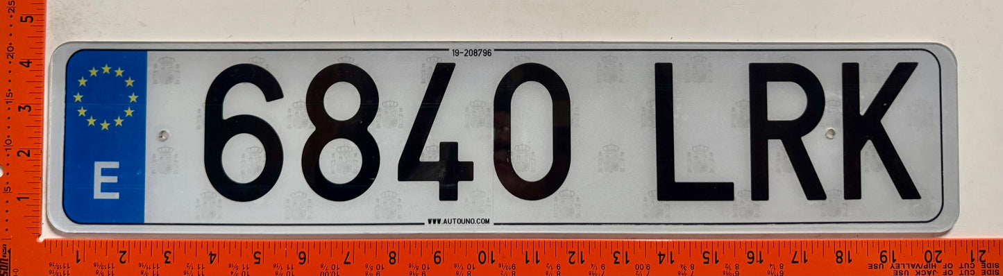 2000 series Spain #6840 LRK Passenger License Plate