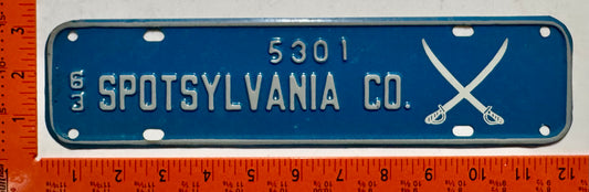 1963 Spotsylvania County, Virginia #5301 License Plate