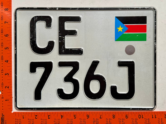 2005 series South Sudan #CE/736J Passenger License Plate