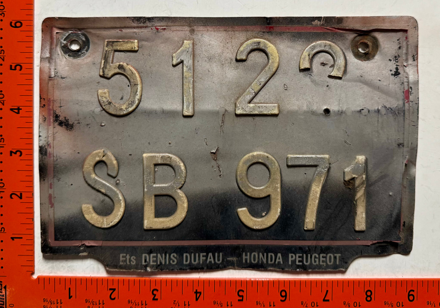 Undated St Barthelemy #5122/SB 971 Motorcycle License Plate