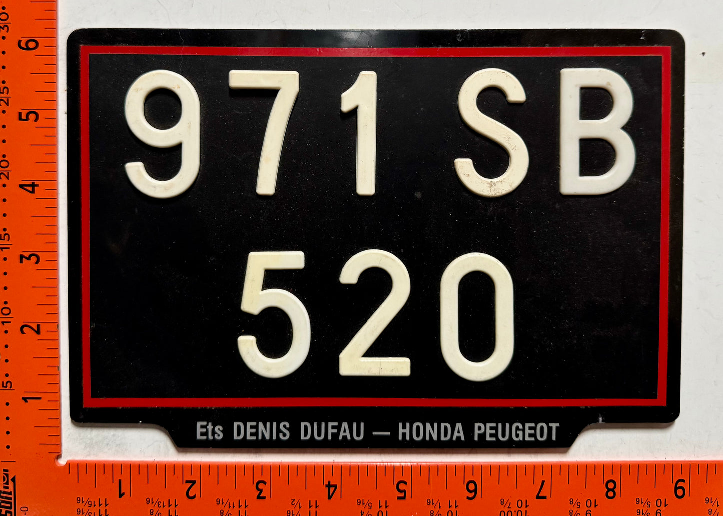 Undated St Barthelemy #971 SB/520 Motorcycle License Plate