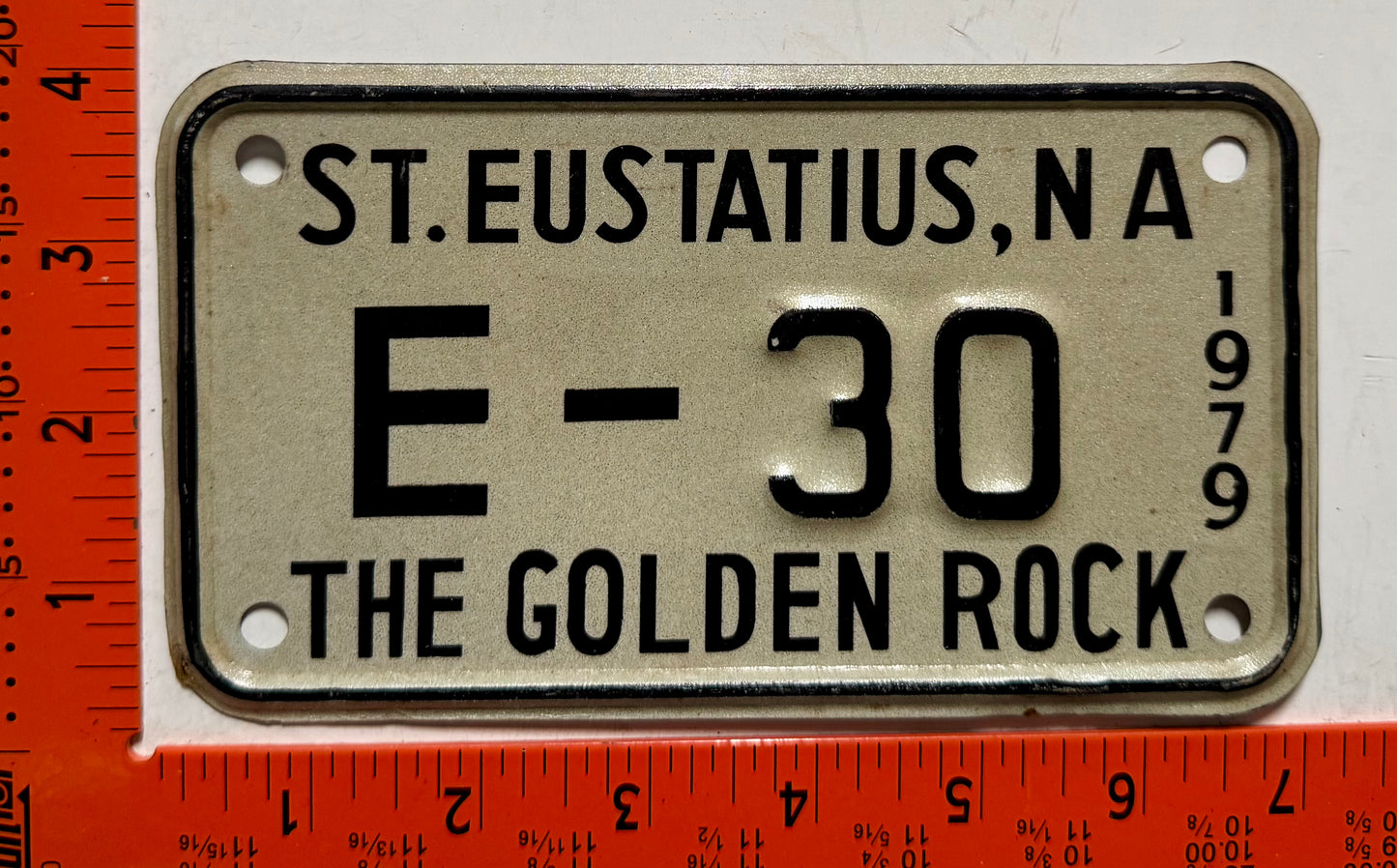 1979 St Eustatius #E-30 Motorcycle License Plate