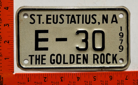 1979 St Eustatius #E-30 Motorcycle License Plate