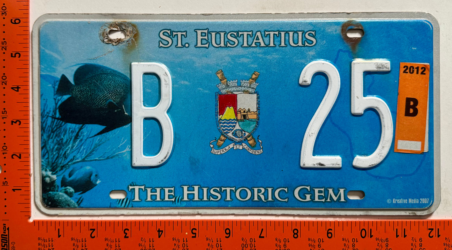 2012 St Eustatius #B 25 Bus License Plate