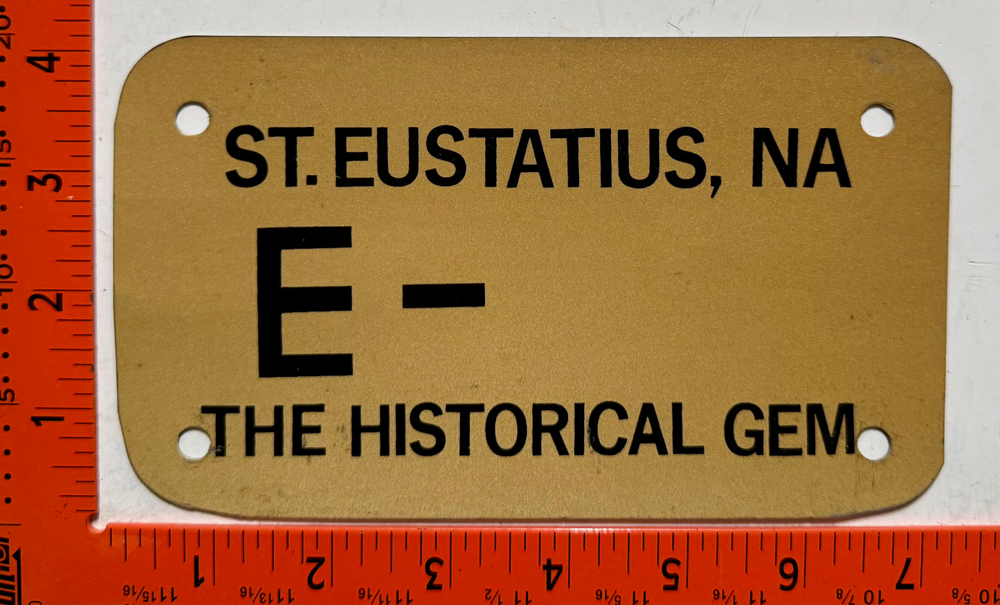 undated St Eustatius blank Motorcycle License Plate