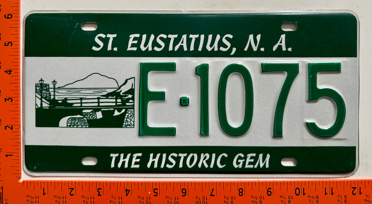2000 base St Eustatius #E-1075 Passenger License Plate