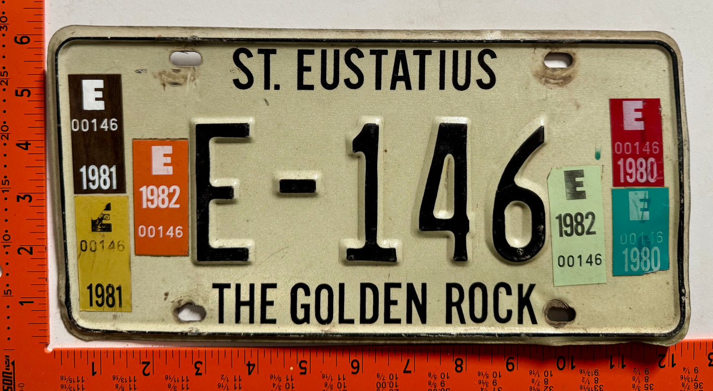 1980-1982 St Eustatius #E-146 Passenger License Plate
