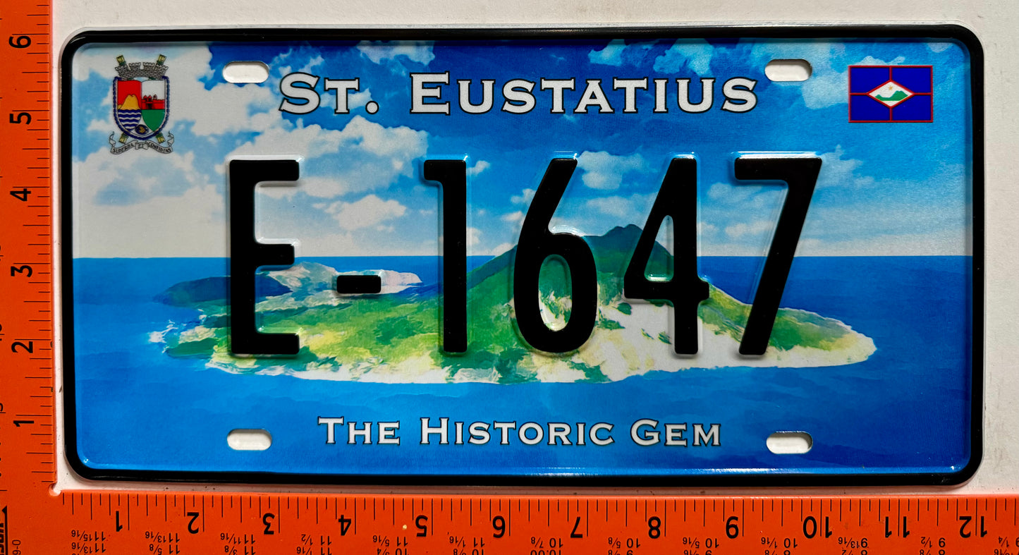 2020 base St Eustatius #E-1647 Passenger License Plate