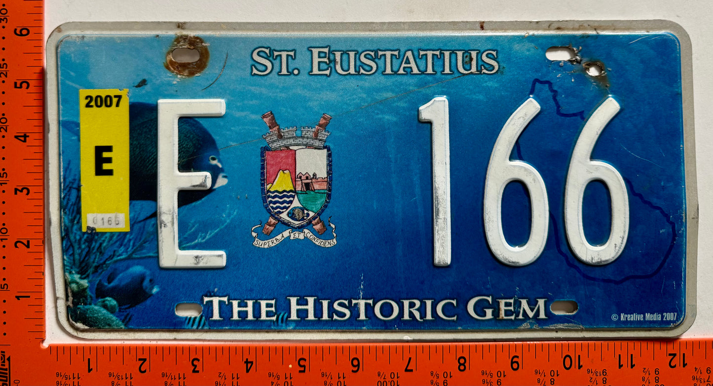 2007 St Eustatius #E 166 Passenger License Plate